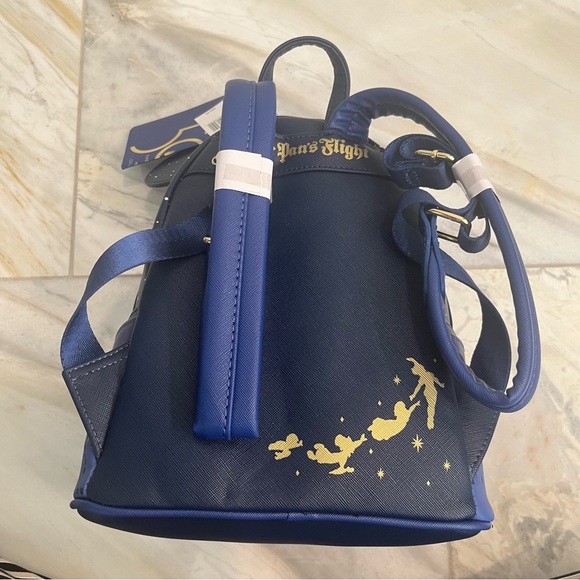 LOUNGEFLY NWT DISNEY PARKS MICKEY MAIN ATTRACTION PETER PAN’S FLIGHT BACKPACK - Picture 5 of 8